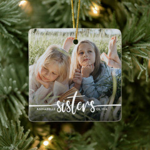 Sisters Script Modernes Foto  Keramikornament