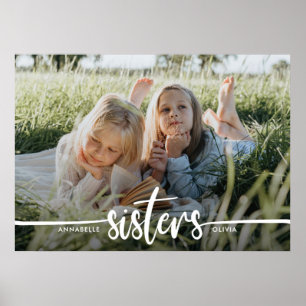 Sisters Script Modernes Foto Poster