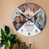 Sisters Script Zitat Modernes Hot Pink Heart Foto