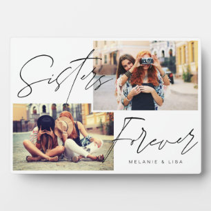 Sisters Skriptüberlagerung, Multipler Foto Trendy Fotoplatte