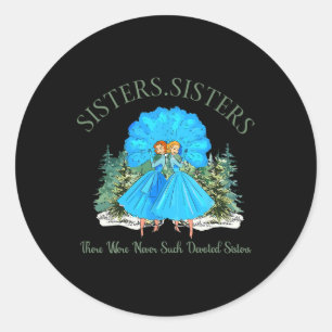 Sisters White Christmas Movie 1954 Pajamas Holiday Runder Aufkleber