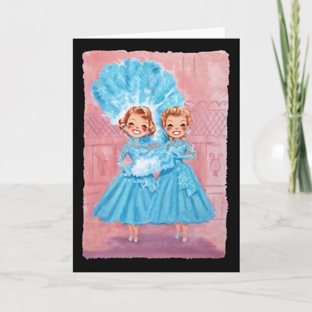 Sisters White Christmas Movie 1954 Xmas Snow Pajam Karte (Vorderseite)