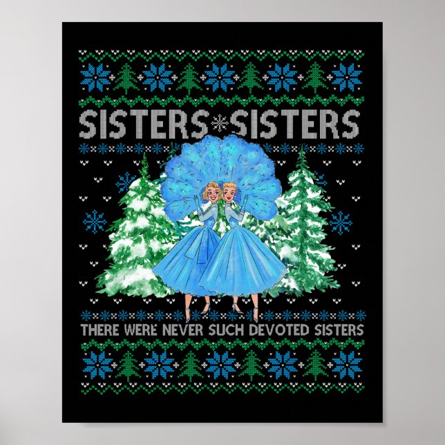 Sisters White Christmas Movie 1954 Xmas Snow Pajam Poster (Vorne)