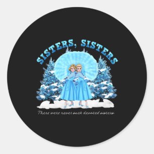 Sisters White Christmas Movie 1954 Xmas Snow Pajam Runder Aufkleber