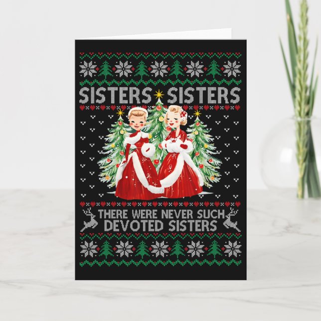 Sisters White Christmas Movie Xmas Snow Holiday Pa Karte (Vorderseite)