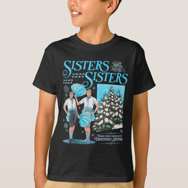 Sisters White Xmas Snowflake Pajamas Holiday Merry T-Shirt (Vorderseite)