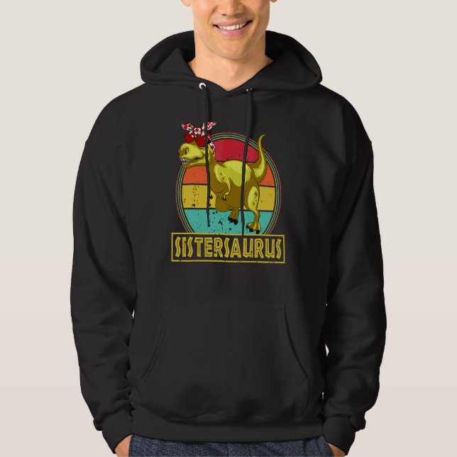 Sistersaurus Dinosaur Rex Muttertagsmatte Hoodie (Vorderseite)