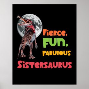 Sistersaurus Matching Sisters Dino-Mannschaft Desi Poster