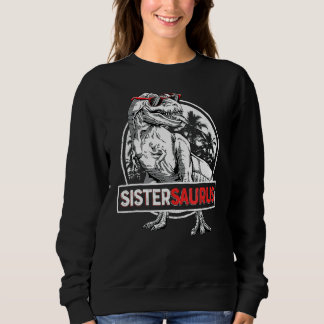 Sistersaurus Rex Dinosaur Sister Saurus Family Mat Sweatshirt