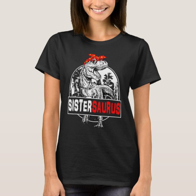Sistersaurus Rex Dinosaur Sister Saurus Family Mat T-Shirt (Vorderseite)
