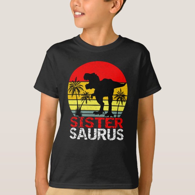 Sistersaurus T Rex Dinosaurier T-Shirt (Vorderseite)