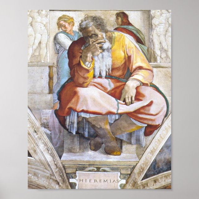 Sistine Chapel Ceiling Jeremiah von Michelangeo Poster (Vorne)