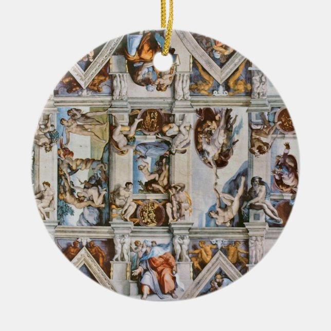 Sistine Chapel Ceiling Michelangelo Keramik Ornament (Vorne)