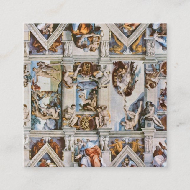 Sistine Chapel Ceiling Michelangelo Quadratische Visitenkarte (Vorderseite)