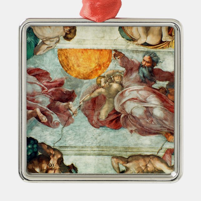 Sistine Kapellen-Decke 3 Silbernes Ornament (Vorne)