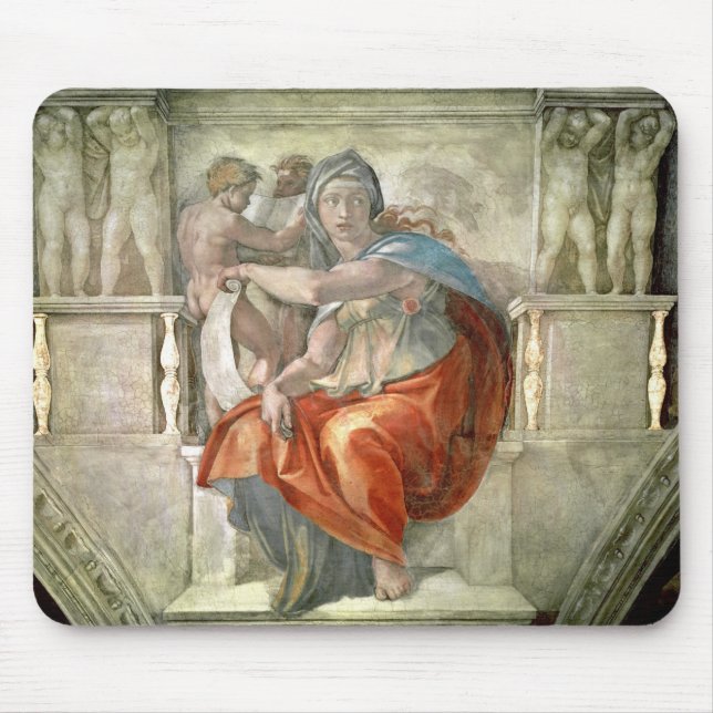 Sistine Kapellen-Decke: Delphic Sibyl Mousepad (Vorne)