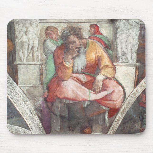Sistine Kapellen-Decke: Der Prophet Jeremias Mousepad (Vorne)