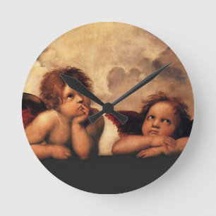 Sistine Madonna 2 Angels by Raphael Runde Wanduhr