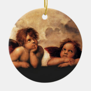 Sistine Madonna 2 Engel durch RAPHAEL Keramik Ornament