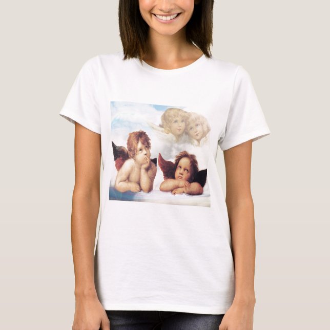 Sistine Madonna 2 Engel durch RAPHAEL T-Shirt (Vorderseite)
