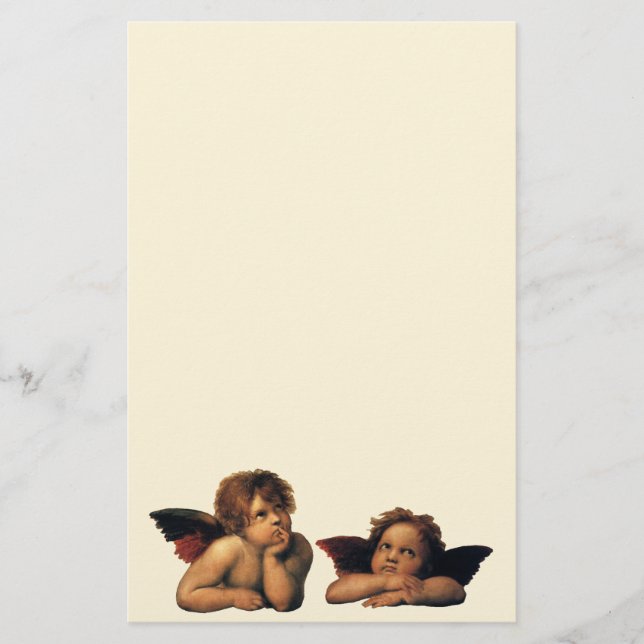 Sistine Madonna, Angeln im Detail von Raphael Sanz Briefpapier (Vorderseite)