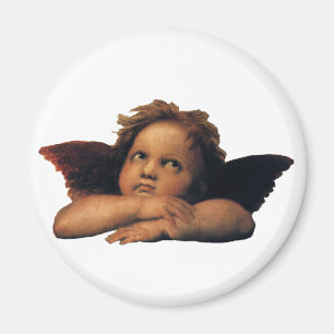 Sistine Madonna, Angeln im Detail von Raphael Sanz Magnet