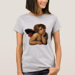 Sistine Madonna, Angels detail by Raphael Sanzio T-Shirt<br><div class="desc">Sistine Madonna,  angels detail 1512-1514) von Raphael Sanzio (1483-1520) a vintage Renaissance fine art art religious portrait painting. Two angelic angels looking upwards towards the clouds and heaven.</div>