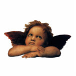 Sistine Madonna, Angels Detail: Raphael Sanzio Fotoskulptur Ornament<br><div class="desc">Sistine Madonna,  Engeldetails (c. 1512-1514) von Raphael Sanzio (1483-1520),  ein Vintages Renaissance-Kunstportraitgemälde. Zwei Engel,  die nach oben in Richtung Wolken und Himmel schauen.</div>