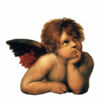 Sistine Madonna, Angels Detail: Raphael Sanzio Fotoskulptur Ornament<br><div class="desc">Sistine Madonna,  Engeldetails (c. 1512-1514) von Raphael Sanzio (1483-1520),  ein Vintages Renaissance-Kunstportraitgemälde. Zwei Engel,  die nach oben in Richtung Wolken und Himmel schauen.</div>