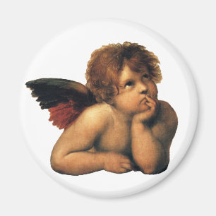 Sistine Madonna, Angels Detail: Raphael Sanzio Magnet