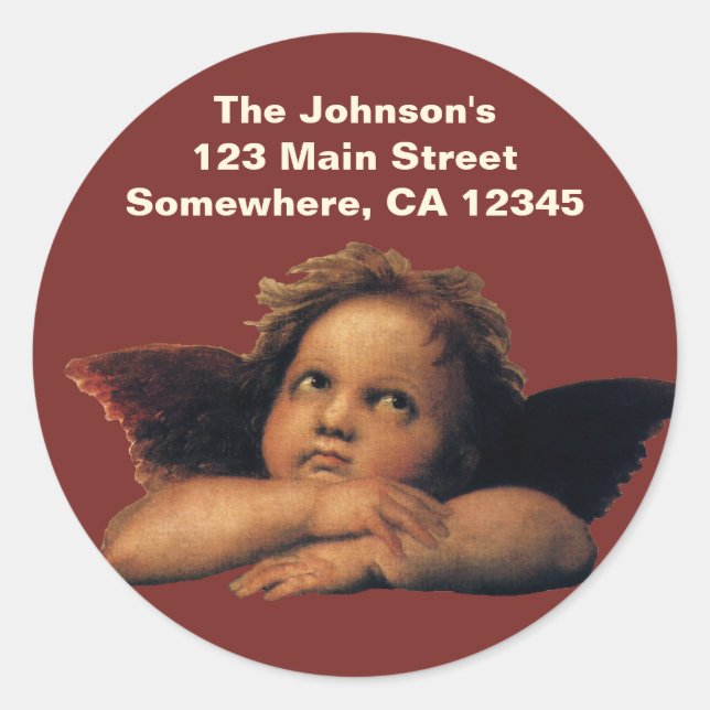 Sistine Madonna, Angels Detail: Raphael Sanzio Runder Aufkleber (Vorderseite)
