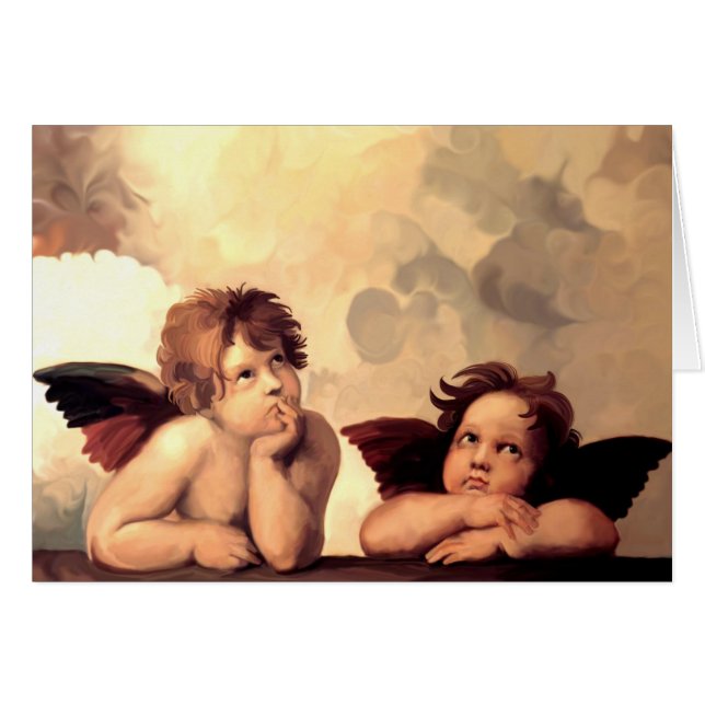 Sistine Madonna Cherubs Raffaelo Sanzio (Vorderseite (Horizontal))