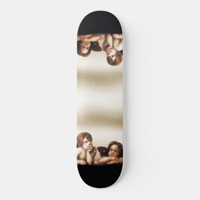 Sistine Madonna Engel-Denken Skateboard (Vorderseite)