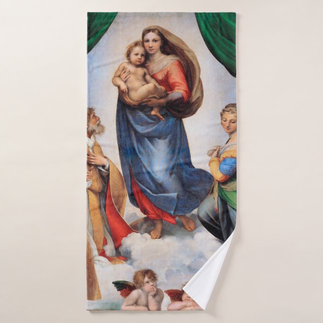Sistine Madonna, Raphael Badehandtuch (Badehandtuch)