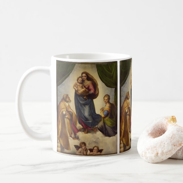 Sistine Madonna von Rapahel Kaffeetasse (Mit Donut)