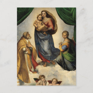 Sistine Madonna von Raphael - Christliche Kunst Postkarte