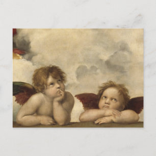 Sistinische Madonna Engel von Raffael Postkarte
