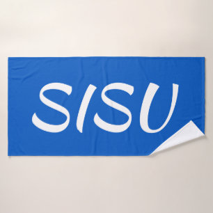 SISU Finnisches Badetuch (blau) Badehandtuch