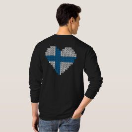 Sisu Herz-Rückseiten-grundlegende lange Hülse T-Shirt