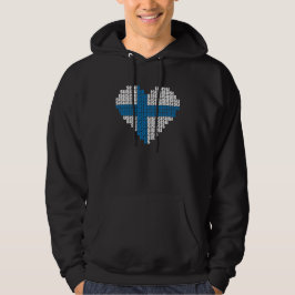 Sisu Herz-Schwarz-mit Kapuze Sweatshirt