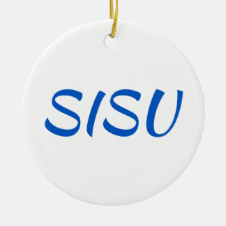 SISU Ornament (Runde; White; Finnish Ornament)