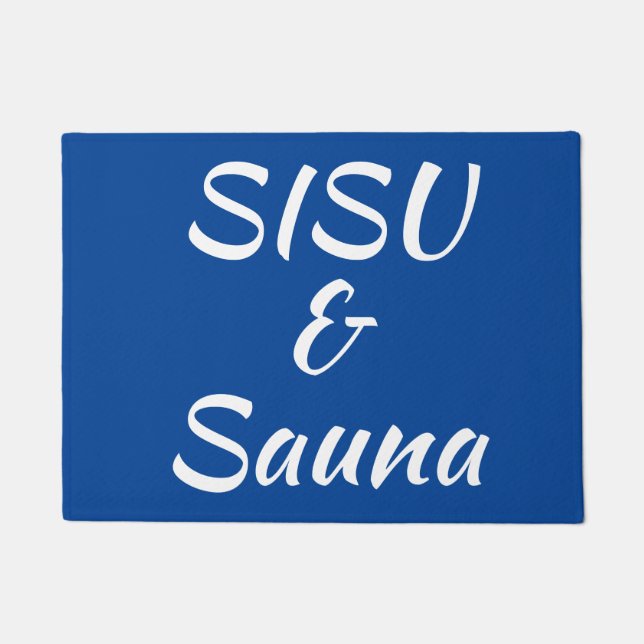 SISU & Sauna Doormat (blau) Finnische Doormat) Fußmatte (Vorderseite)