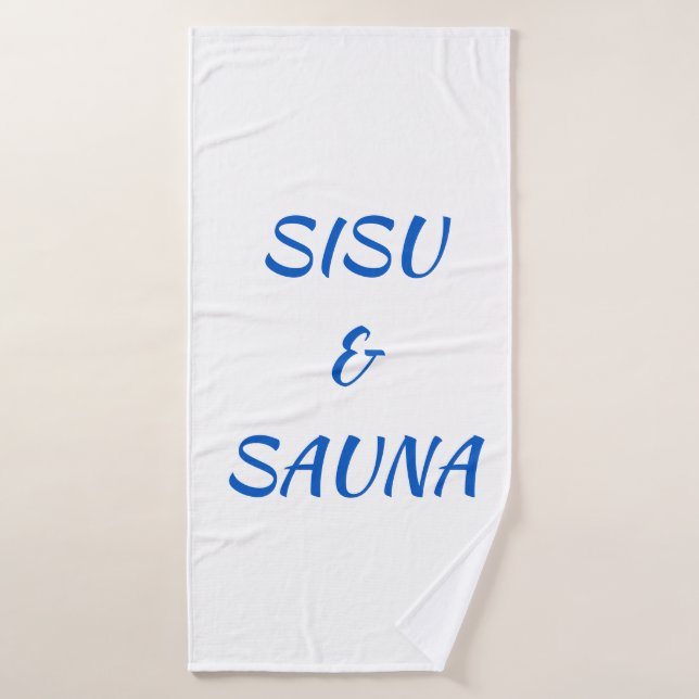 SISU & Sauna Finnisches Badetuch (weiß) Badehandtuch (Badehandtuch)