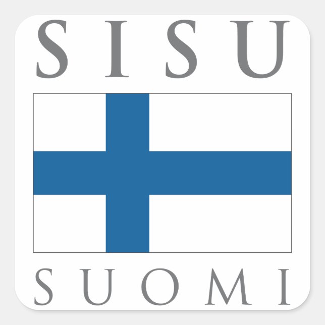 Sisu Suomi Quadratischer Aufkleber (Vorderseite)