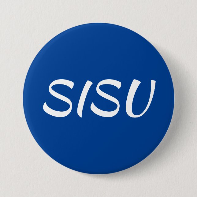 SISU-Taste (rund) Blau; Finnische Schaltfläche) Button (Vorderseite)
