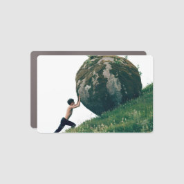 Sisyphus Rolling Boulder Rectangle Car Magnet