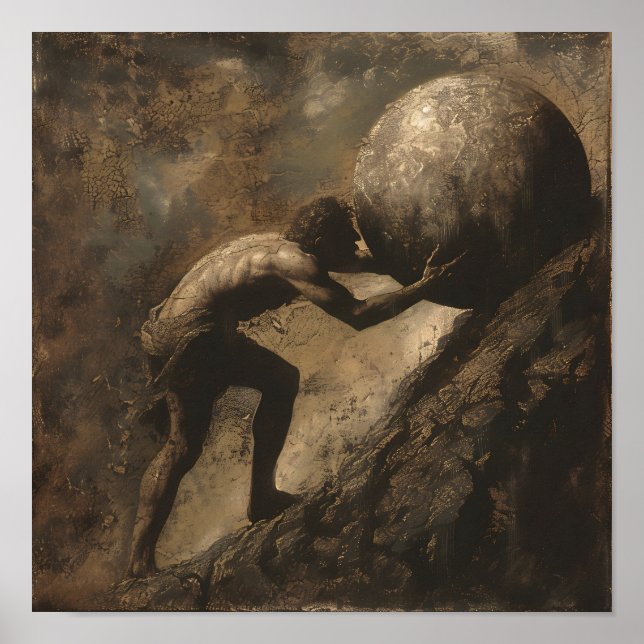 Sisyphus und sein Boulder Poster (Vorne)