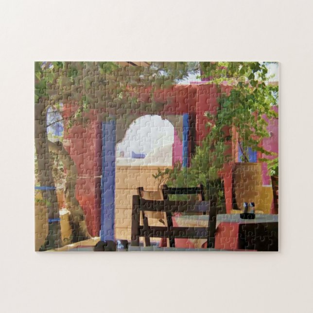Sit & Bleibe Griechisch Taverna Poster Puzzle (Horizontal)