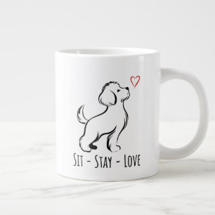Sit-Stay-Love Bichon Jumbo-Tasse