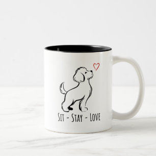 Sit-Stay-Love Bichon Zweifarbige Tasse
